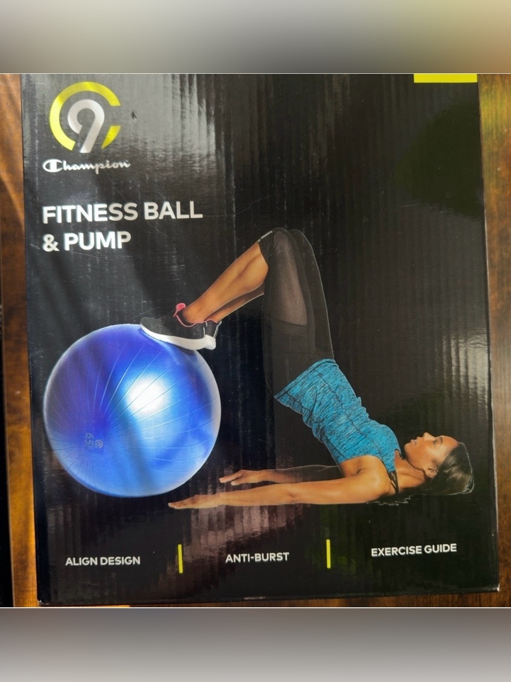 C9 Champion Fitness Ball & Pump 65cm Blue Anti-Burst Stability Exercise Yoga NIB